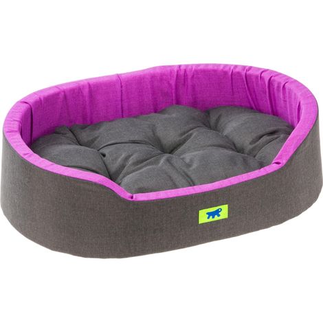 Panier Chien Dandy, Coussin Amovible et Lavable, Housse en Coton avec Rembourrage Doux, Idéale également comme Niche pour Chat, 55 x 41 x H 15 cm, Violet (1/2)