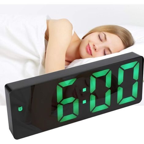 Réveil lumineux miroir LED avec fonction snooze – Luminosité réglable – Port USB pour recharge – Idéal pour chambre et bureau (1/5)