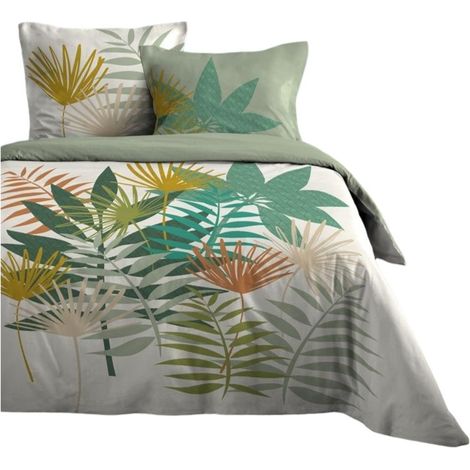 Housse couette + 2 taies 220 x 240 cm giovanna tropicale (1/2)