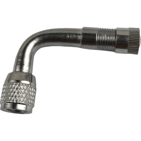 Prolongateur De Valve De Pneu - 2 Pièces - Angle 90 Degrés - En Cuivre Chromé - Pour Voiture Moto Vélo Camion - Avec Joint En Caoutchouc Et Capuchon Anti-poussière (1/5)