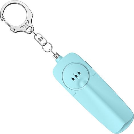 Porte-clés alarme personnelle 130 dB pour femme, alarme d'urgence avec lumière LED brillante pour enfants et personnes âgées, bleu ciel (1/4)