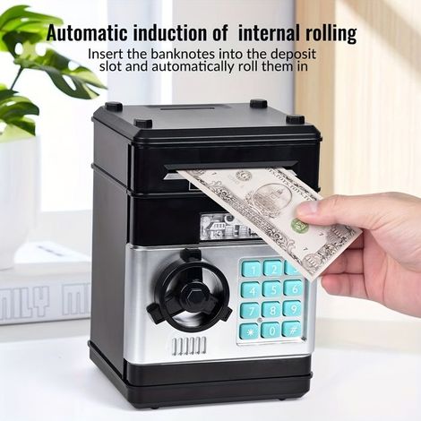 BelleRise - Tirelire électronique ATM pour enfants — Boîte d'épargne numérique avec accès par mot de passe (1/4)