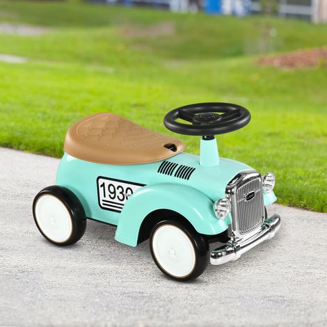 Voiture électrique pour bébé de 12 à 36 mois avec klaxon, compartiment de rangement et volant, 58 x 27 x 35 cm, vert menthe (1/5)
