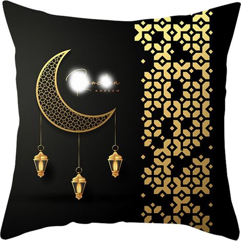 (LTD443-13) Kissenbezug „Goldener Mond“, dekoratives Amazon-Kissen für Wohnzimmer, Sofa, Bett oder Kopfteil (1/2)