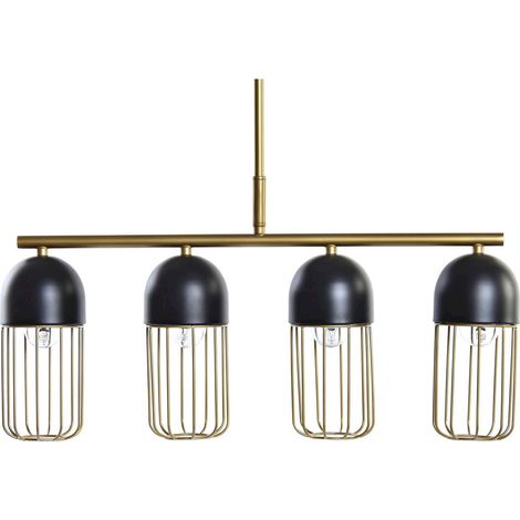 Plafonnier élégance métal dorure raffinée noire - Noir mat avec accents dorés (1/5)
