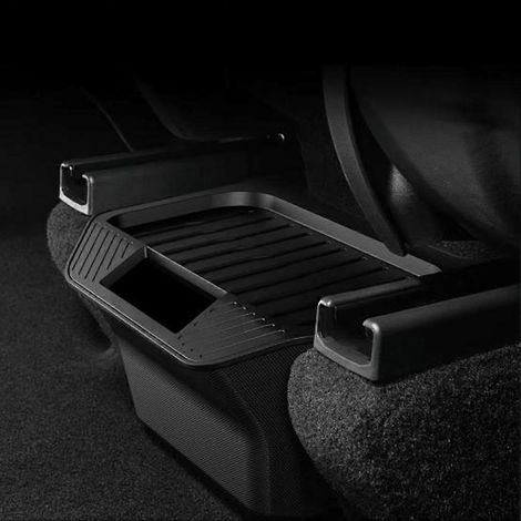 Coffre de rangement pour siège arrière Tesla Model Y Juniper 2025/2026, avec rangement dans l'accoudoir central et fonction poubelle pour siège arrière. (1/5)