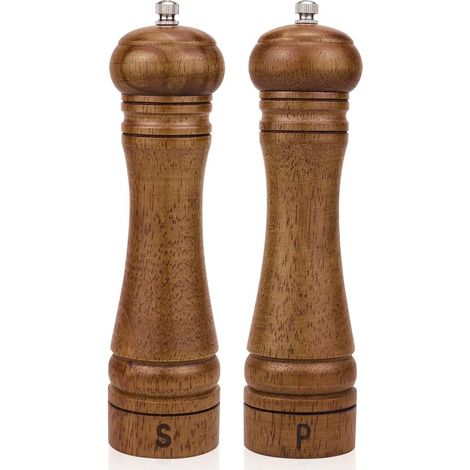 2er-Pack manuelles Pfeffer- und Salzmühlen-Set aus Edelstahl (22 cm). (1/5)