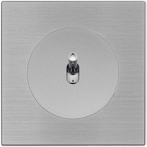 FONTINI Bouton poussoir ALU avec manette chrome DOM et plaque simple métallisée gris – Design moderne et fonctionnalité élégante (1/5)