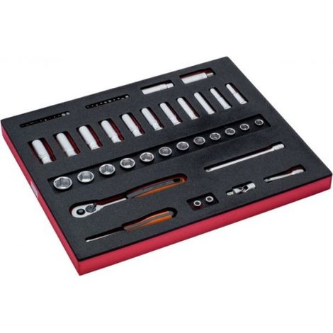 BAHCO - Jeu de douilles 3/8", module mousse 2/3 Fit&Go - 38 pcs