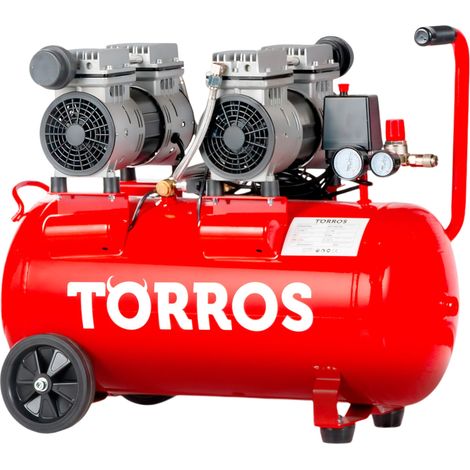Torros – Compresseur silencieux sans huile 50 L 1,5 kW 280 L/min 8 bar 78 dB(A) pour espaces de travail – TC502810MS (1/5)