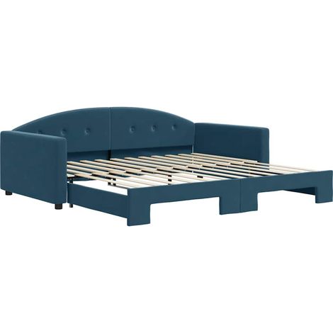 Maison Exclusive - Tagesbett Ausziehbar Blau 100x200 cm Samt