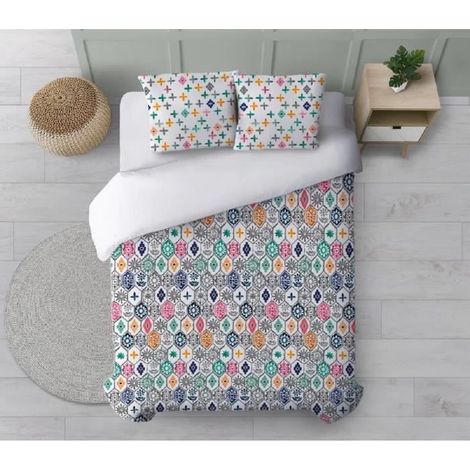 Parure de couette, housse de couette, linge de lit en coton coloris multicolore - Longueur 240 x Profondeur 155cm (1/3)