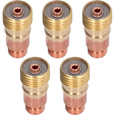 5 Pièces Corps de Douille à Lentille de Gaz 3/32 Pouce pour Soudage TIG, Compatible Torches WP‑17, WP‑18, WP‑26