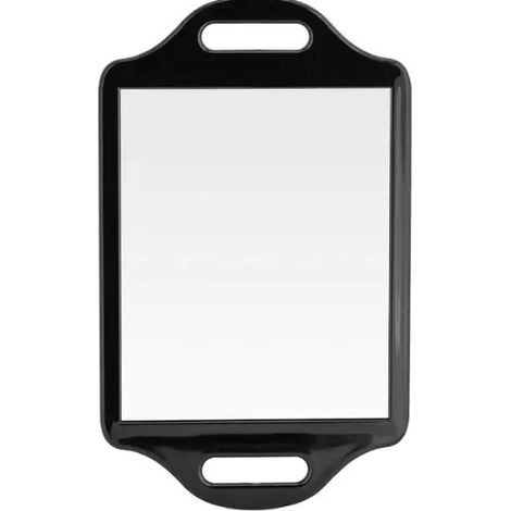 Mirror - 35.5 X 21.5 Cm - Double Handle - Salon Barber Professional Handheld - For Haircut Grooming Makeup - 1 Piece (1/5)