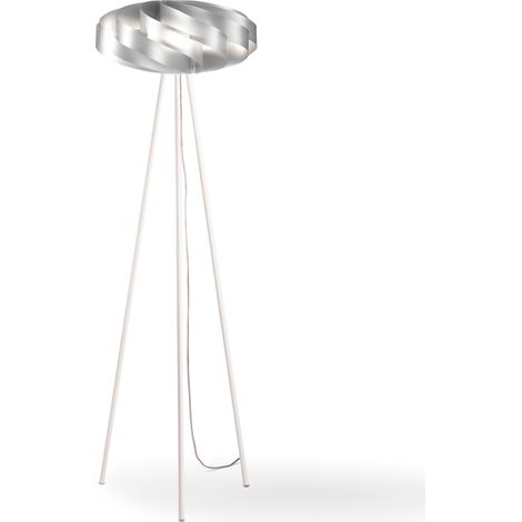 Piantana Moderna Flat Polilux ® Argento E Metallo 1 Luce E27 (1/2)