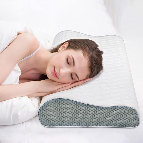 Ergonomisches Schlafkissen mit Memory Foam, höhenverstellbar, waschbarer Tencel-Bezug (1/4)