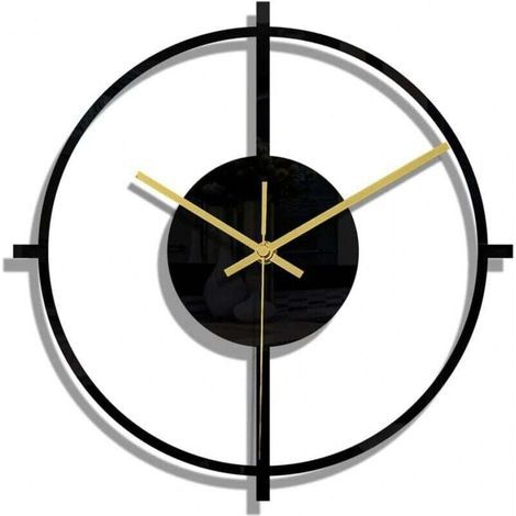 Runde schwarze Wanduhr, modernes Design, geräuschlos, dekorativ, für Büro, Wohnzimmer, Schlafzimmer