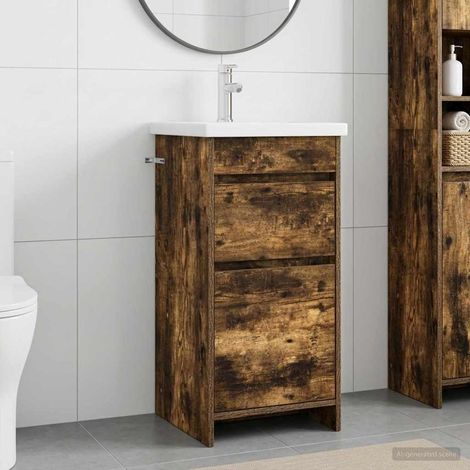Vanidad de baño con lavabo Roble Ahumado 42 x 40 x 84,5 cm