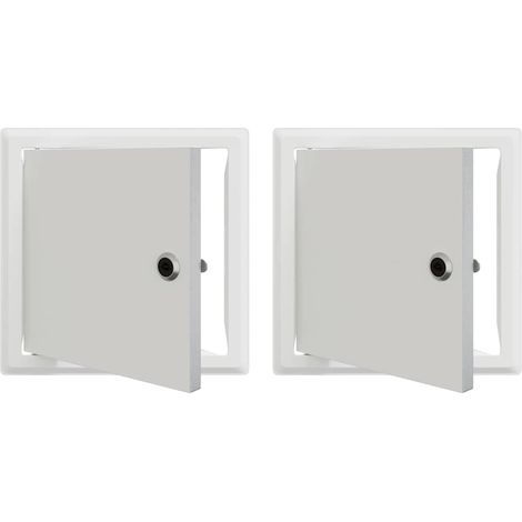Panneau d'Accès 2 pcs Blanc 23 x 23 x 3 cm Acier