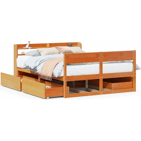 Maison Exclusive - Letto senza Materasso Marrone Cera 120x190 cm in Legno di Pino