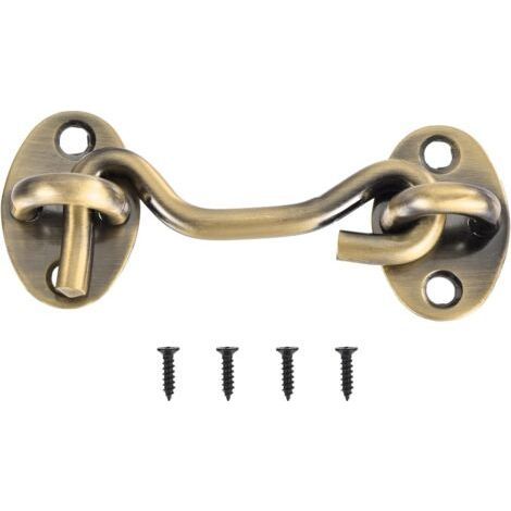 75mm Stainless Steel Hook and Eye Barn Door Latch for Window, Cabin, Sliding Door,Bronze (1/5)