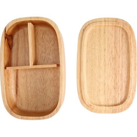 Boîte Bento Bois pour Déjeuner École Pique-nique Rangement Alimentaire (1/5)