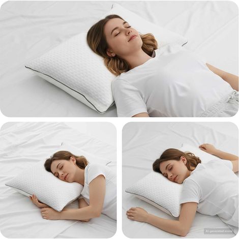 vidaXL Cuscino Shread Bianco 80 x 40 x 14,5 cm Schiuma Memory