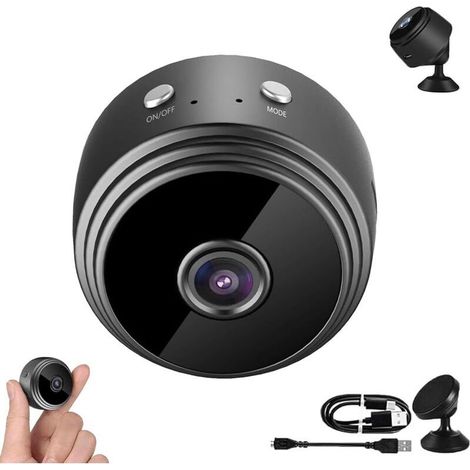 Mini-Smart-WLAN-Kamera, drahtlose 1080P-Heimsicherheitsüberwachung, kleine tragbare Kamera, schwarz. (1/4)