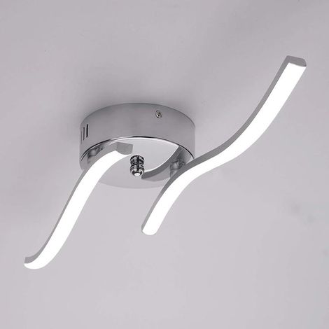 Modern curved design LED ceiling light, 12W 1100lm warm white 3000K for living room and bedroom (1/4)