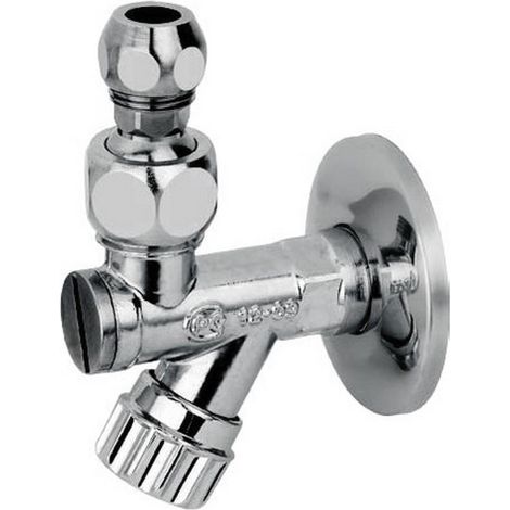 Bugatti Rubinetto sottolavabo a vitone con filtro a snodo 1/2" in ottone cromato ricambi rubinetteria per lavandino bagno (1/3)