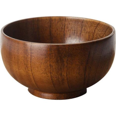 bol à salade pratique en bois de 10 x 6,5 cm, bol à fruits épais et créatif, bol rond-10.00X10.00X6.50CM (1/4)