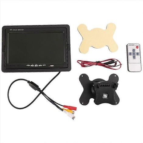 Écran couleur haute définition TFT LCD 7 pouces 12V-24V compatible avec les caméras de recul de voiture (1/5)