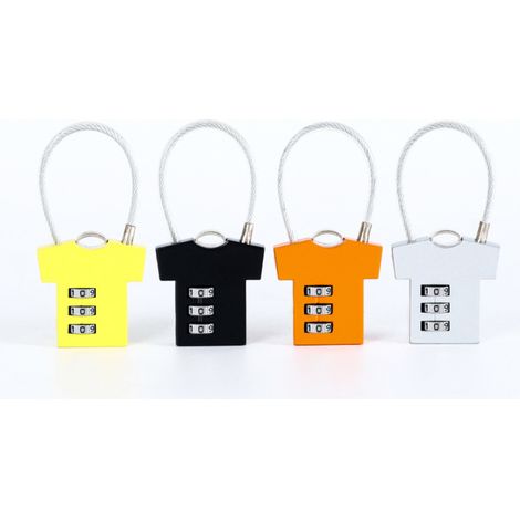 BRAVIX Cadenas Code 3 Chiffres 4 Pièces Cadenas Valise Avion Petit Cadenas Code Cadenas Code Casier College Cadenas Couleur Forme du T-shirt pour Bagage Valise Sacoche Vélos Multicolore