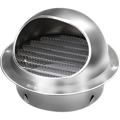Aérateur Rond avec Grille en Acier Inoxydable Grille Ronde Couvercle de Ventilation Sortie d'évacuation Mural Bouches d'aération 100mm