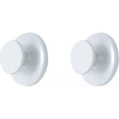 blanc 2Pcs Patères Murales Rondes 3,3 x 6,4  en Plastique de Haute Qualité avec Ventouse Robuste Crochet Mural Adhesif pour Serviette Peignoir et Manteau sans Perçage et vis