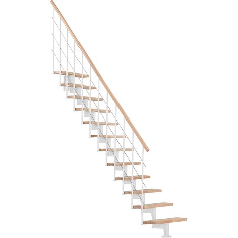 Minka Mittelholmtreppe Style 35 - 304cm Geschosshöhe Buche Weiß