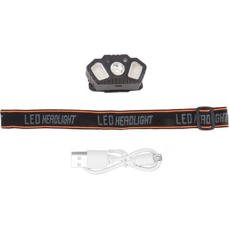 Lampe frontale LED rechargeable USB – détection mouvement – lumière blanche + rouge – pêche / camping – Marhynchus (1/5)