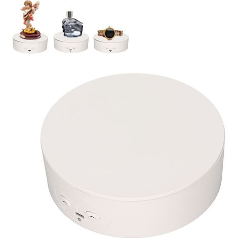 Table tournante électrique de 13 cm pour figurines, bijoux, diffusion en direct via USB, modèles de produits, plateforme rotative automatique, table tournante électrique à 360 degrés, blanche (1/5)