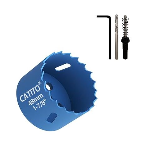 Bi-Metal Hole Saw 48 mm for Recessed Light Fixtures Recessed Lighting Plastic, Wood, Plywood (48mm) (1/5)