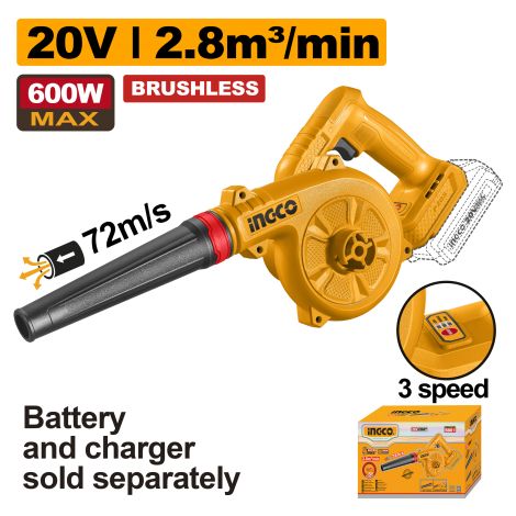 SOFFIATORE 3 VELOCITA' BRUSHLESS NUDO INGCO