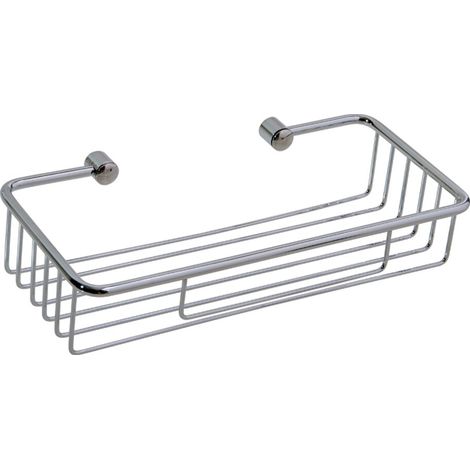 PORTAOGGETTI BAGNO RETTANG. ACCIAIO INOX CROMATO 27X12X7CM MAURER