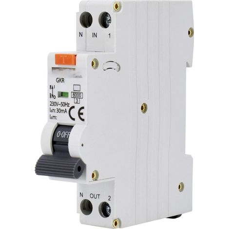 Interrupteur différentiel RCBO 1P B 20 A 30 mA Type A, protection électrique pour installations résidentielles et commerciales.