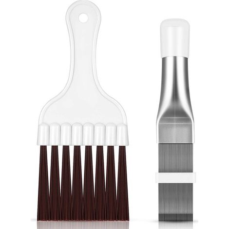 Ynkkvre - Brosse de nettoyage - 2 pièces - Climatisation, condenseur - Peigne à ailettes - Acier inoxydable - Brosse de nettoyage - Évaporateur - Refroidisseur - Outil de réparation (1/5)