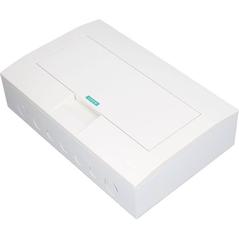 Boîte de distribution intérieure en saillie pour disjoncteurs à 15 circuits, montée sur les murs intérieurs avec rail DIN. (1/5)