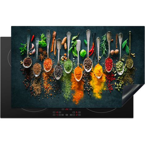 PROTECTOR DE PLACAS DE INDUCCIÓN Hierbas - Especias - Cucharas Cocina 85x52 cm