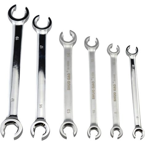 6PC Set llave inglesa tuerca abocinada juego 8-19mm