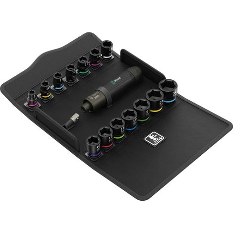 Wera 2090/16 Juego de destornilladores de golpe Impaktor 1, métrico, de 3/8", 16 piezas