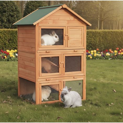 Cage Clapier Enclos pour lapins 106 x 83 x 160 cm-Modele 029 Jumbo (1/5)