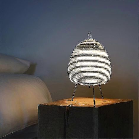 Lampe de table trépied créative japonaise pour chambre, chevet ou bureau, lampe en papier de riz blanc, éclairage pour la maison, l'hôtel ou un loft, lampe décorative sur pied (1/5)