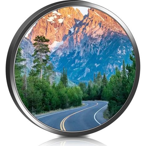 Miroir de circulation : miroir convexe de 30 cm, grand angle, rond, parabolique, miroir panoramique pour garage, trafic, allée, cour, entrepôt, utilisation en extérieur et en intérieur, noir (1/5)